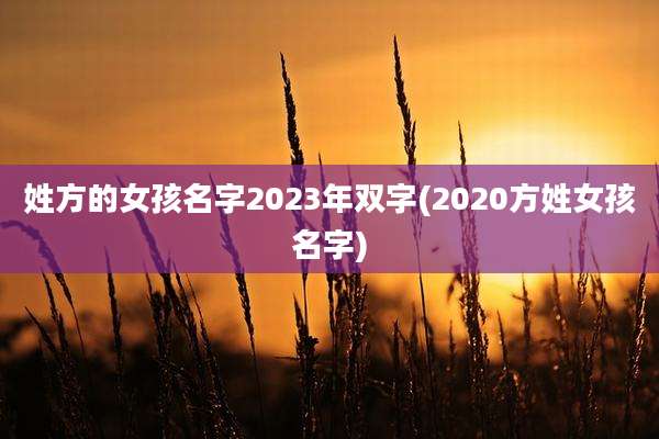 姓方的女孩名字2023年双字(2020方姓女孩名字)