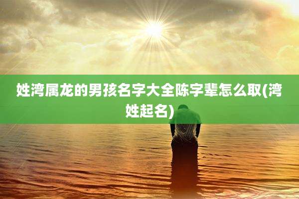 姓湾属龙的男孩名字大全陈字辈怎么取(湾姓起名)
