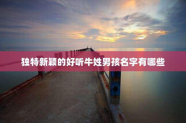 独特新颖的好听牛姓男孩名字有哪些