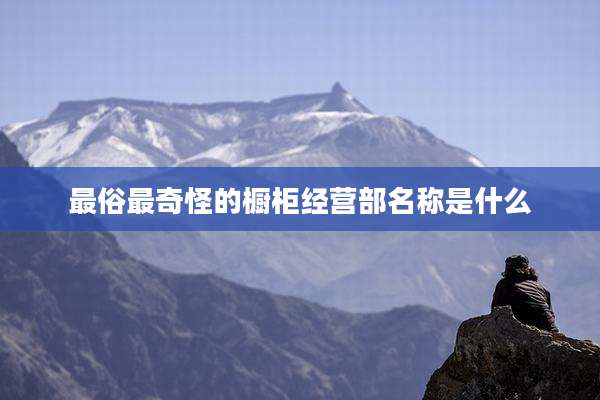 最俗最奇怪的橱柜经营部名称是什么