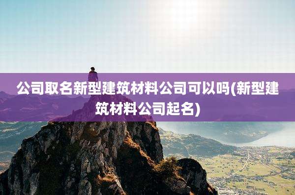 公司取名新型建筑材料公司可以吗(新型建筑材料公司起名)