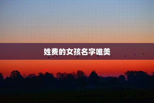 姓费的女孩名字唯美