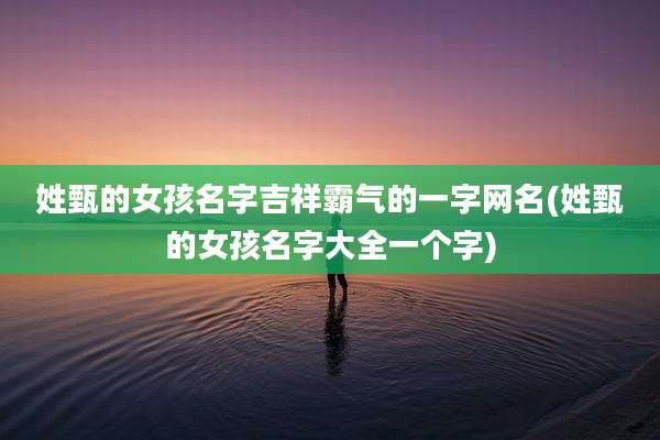 姓甄的女孩名字吉祥霸气的一字网名(姓甄的女孩名字大全一个字)