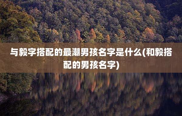 与毅字搭配的最潮男孩名字是什么(和毅搭配的男孩名字)