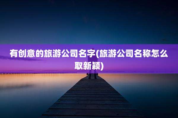 有创意的旅游公司名字(旅游公司名称怎么取新颖)