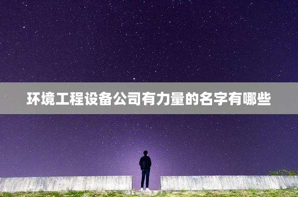 环境工程设备公司有力量的名字有哪些