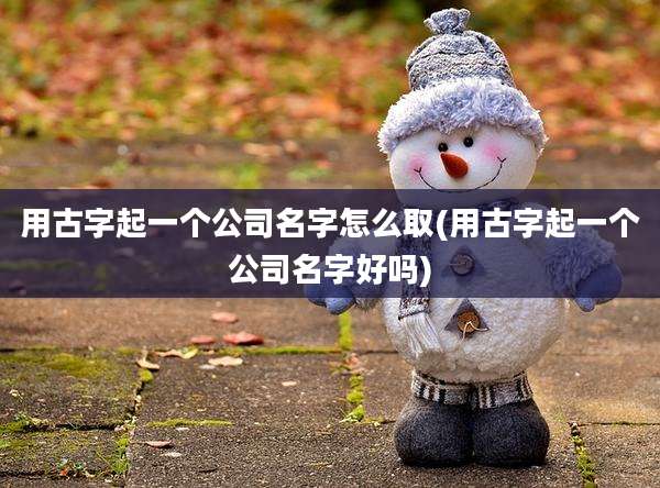 用古字起一个公司名字怎么取(用古字起一个公司名字好吗)