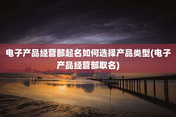 电子产品经营部起名如何选择产品类型(电子产品经营部取名)