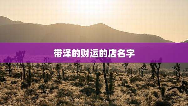 带泽的财运的店名字