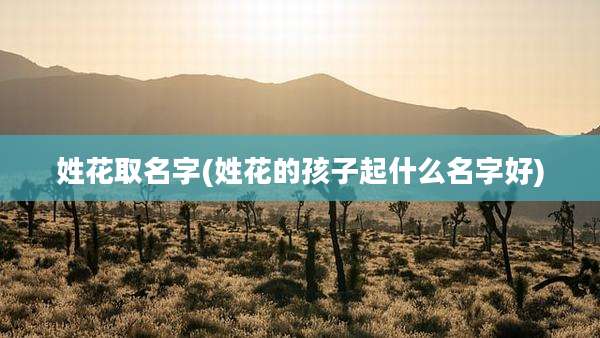 姓花取名字(姓花的孩子起什么名字好)