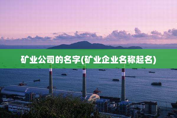 矿业公司的名字(矿业企业名称起名)