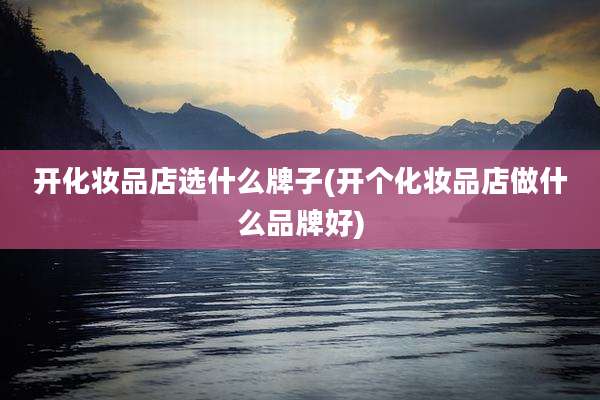 开化妆品店选什么牌子(开个化妆品店做什么品牌好)