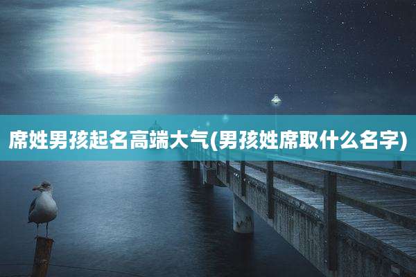 席姓男孩起名高端大气(男孩姓席取什么名字)