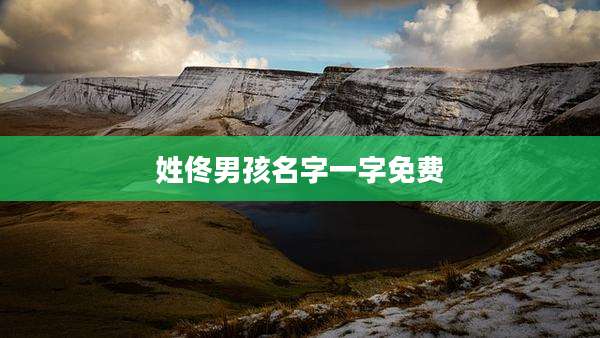 姓佟男孩名字一字免费