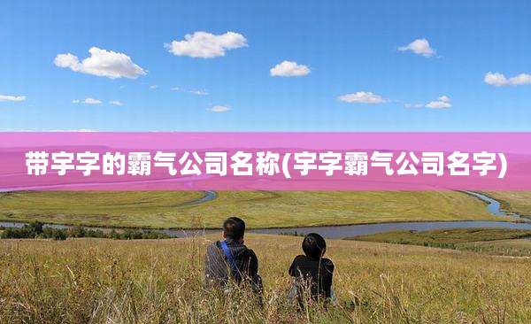 带宇字的霸气公司名称(宇字霸气公司名字)