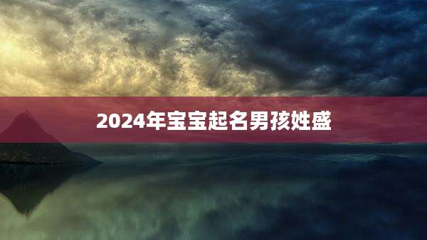 2024年宝宝起名男孩姓盛