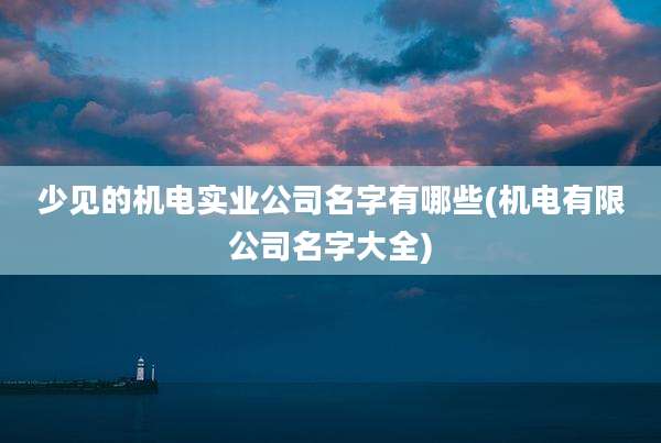 少见的机电实业公司名字有哪些(机电有限公司名字大全)