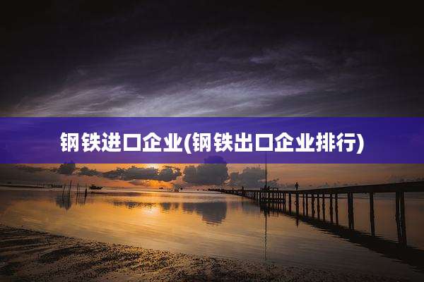 钢铁进口企业(钢铁出口企业排行)