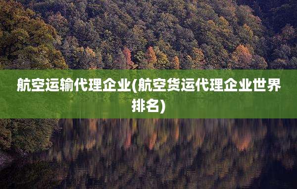 航空运输代理企业(航空货运代理企业世界排名)