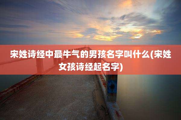 宋姓诗经中最牛气的男孩名字叫什么(宋姓女孩诗经起名字)