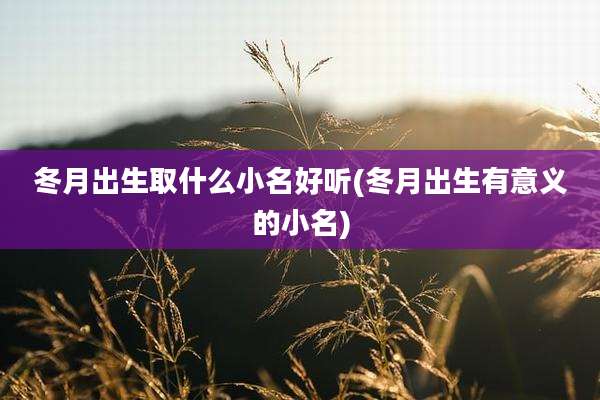 冬月出生取什么小名好听(冬月出生有意义的小名)