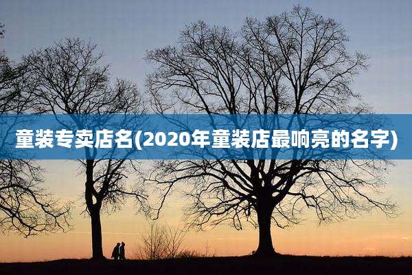 童装专卖店名(2020年童装店最响亮的名字)