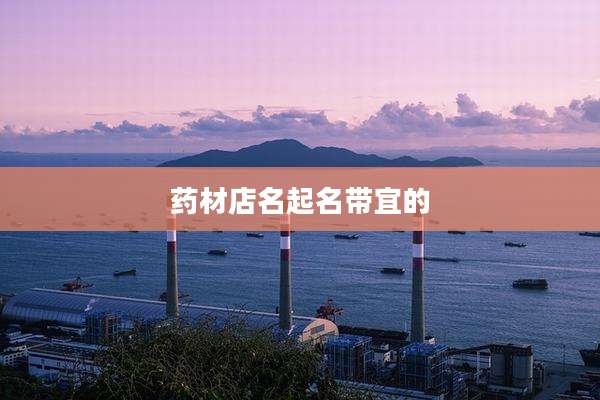 药材店名起名带宜的