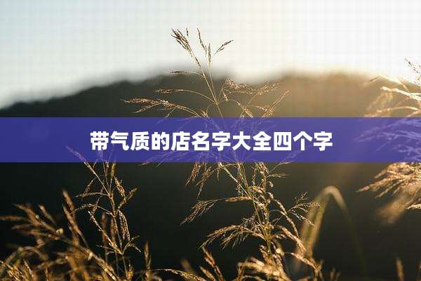 带气质的店名字大全四个字