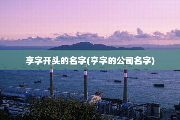 享字开头的名字(亨字的公司名字)