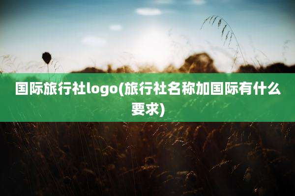 国际旅行社logo(旅行社名称加国际有什么要求)