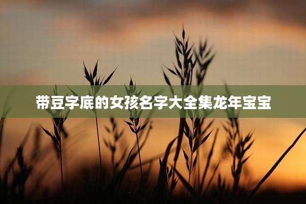 带豆字底的女孩名字大全集龙年宝宝