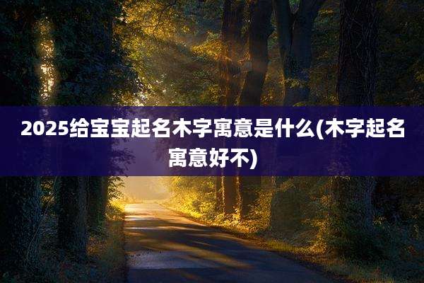 2025给宝宝起名木字寓意是什么(木字起名寓意好不)