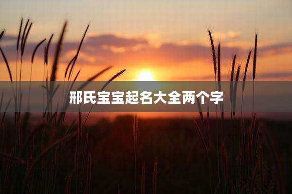 邢氏宝宝起名大全两个字