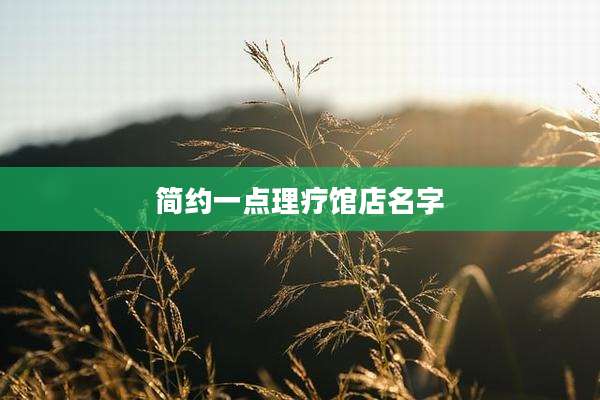简约一点理疗馆店名字