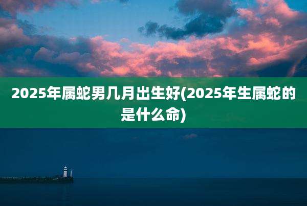 2025年属蛇男几月出生好(2025年生属蛇的是什么命)