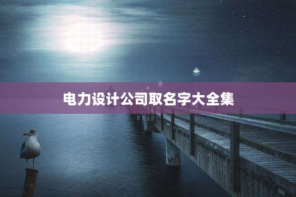 电力设计公司取名字大全集
