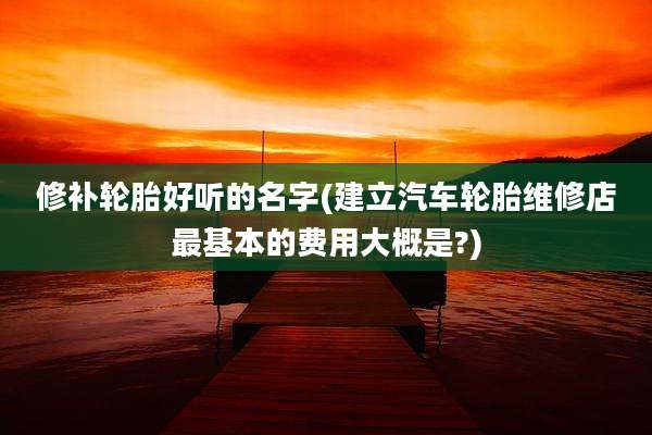 修补轮胎好听的名字(建立汽车轮胎维修店最基本的费用大概是?)