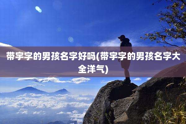 带宇字的男孩名字好吗(带宇字的男孩名字大全洋气)