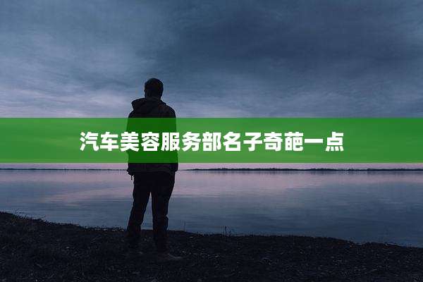 汽车美容服务部名子奇葩一点