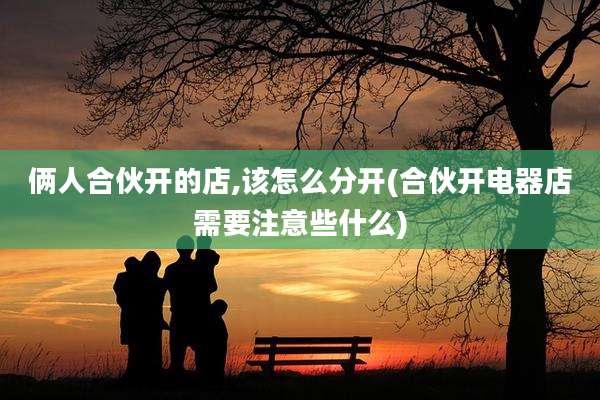 俩人合伙开的店,该怎么分开(合伙开电器店需要注意些什么)