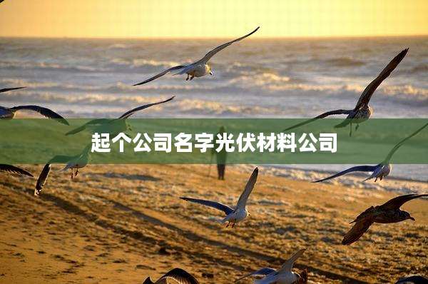 起个公司名字光伏材料公司