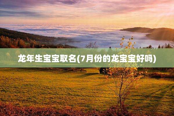 龙年生宝宝取名(7月份的龙宝宝好吗)