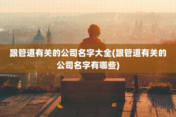 跟管道有关的公司名字大全(跟管道有关的公司名字有哪些)