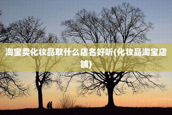 淘宝卖化妆品取什么店名好听(化妆品淘宝店铺)