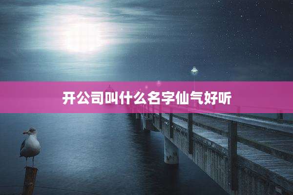 开公司叫什么名字仙气好听