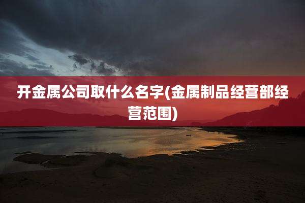 开金属公司取什么名字(金属制品经营部经营范围)