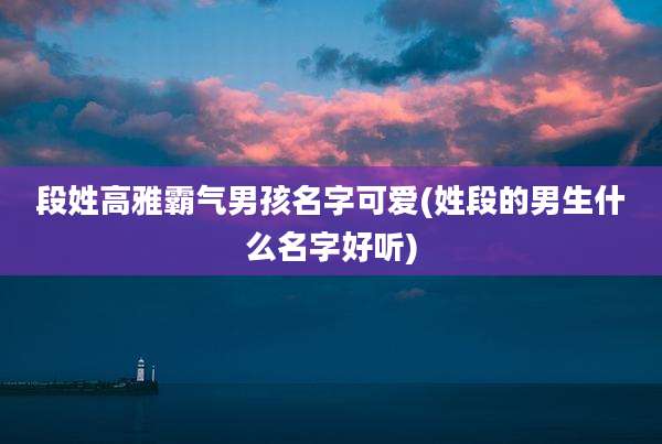 段姓高雅霸气男孩名字可爱(姓段的男生什么名字好听)