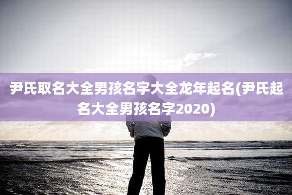 尹氏取名大全男孩名字大全龙年起名(尹氏起名大全男孩名字2020)