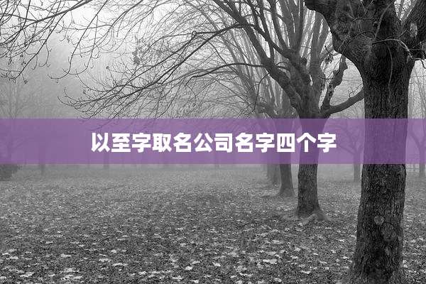 以至字取名公司名字四个字