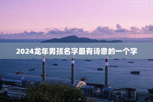 2024龙年男孩名字最有诗意的一个字